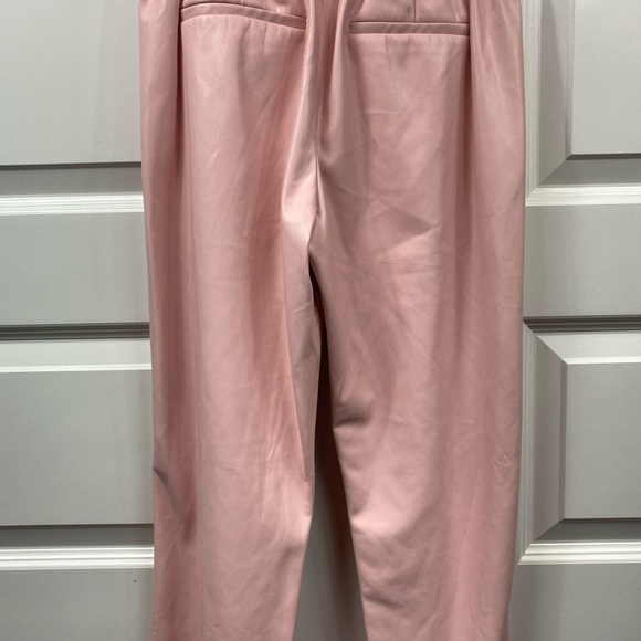Alice + Olivia Pants Joggers Faux Leather Pink Pull On, Pockets XS Extra Small - Picture 7 of 7